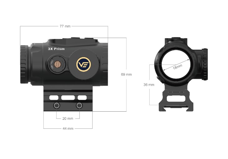 Прицел Vector Paragon 3x18 Micro призматический (SCPS-M03)