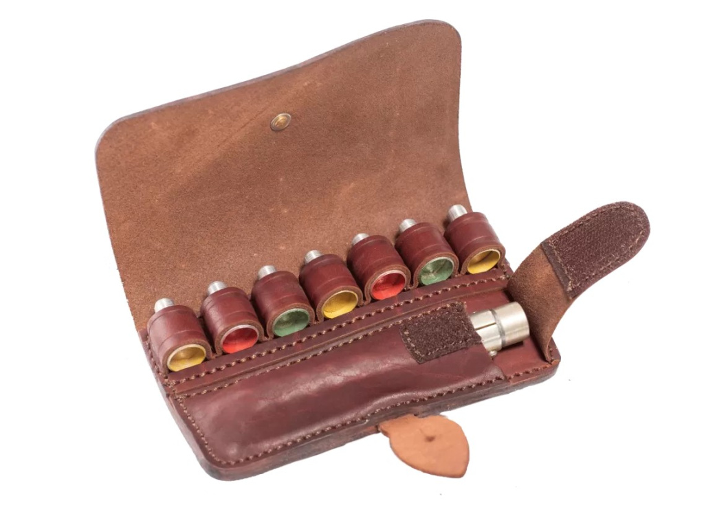 Подсумок Хольстер 25лет поясной для ПУ и патронов кожа коричневый /191360000/