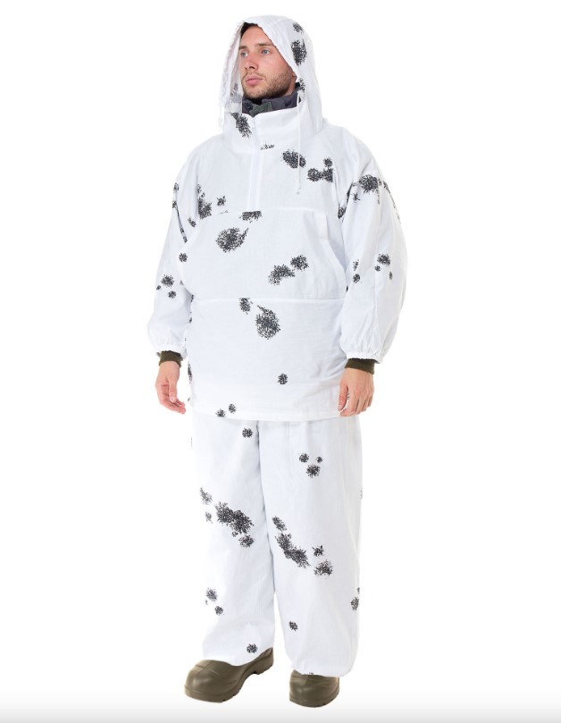 Костюм маскировочный Метель зимний Клякса с молнией бязь