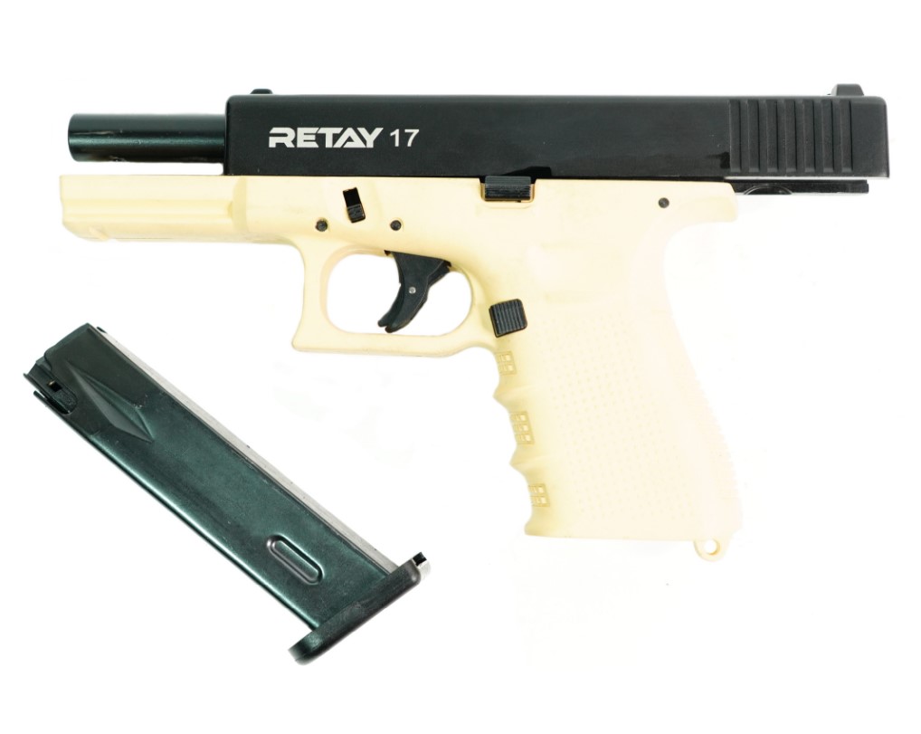 Макет охолощенный пистолета Glok 17 Yellow к.9мм РАК (2)