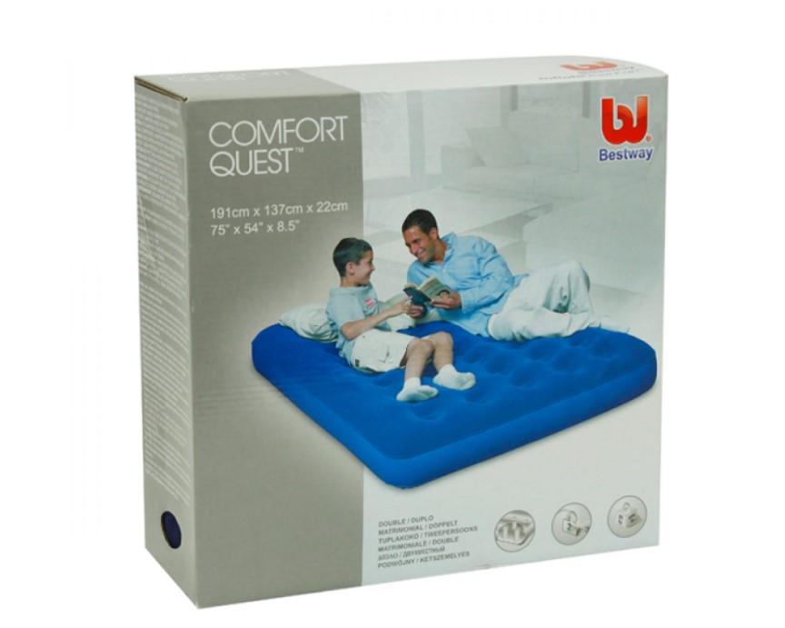 Кровать надувная Bestway Flocked Air Bed Double 191*137*22 +рем.набор/67002/