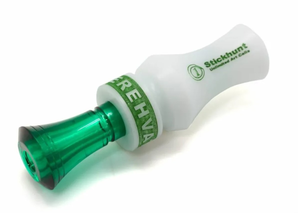 Манок на утку духовой Stickhunt Art Calls Perehvat 2 лепестка изумруд/белый /STARUT-IZ-WT/